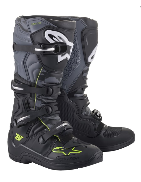 BOTA ALPINESTARS TECH-5 NEGRA GRIS AMARILLO FLUOR