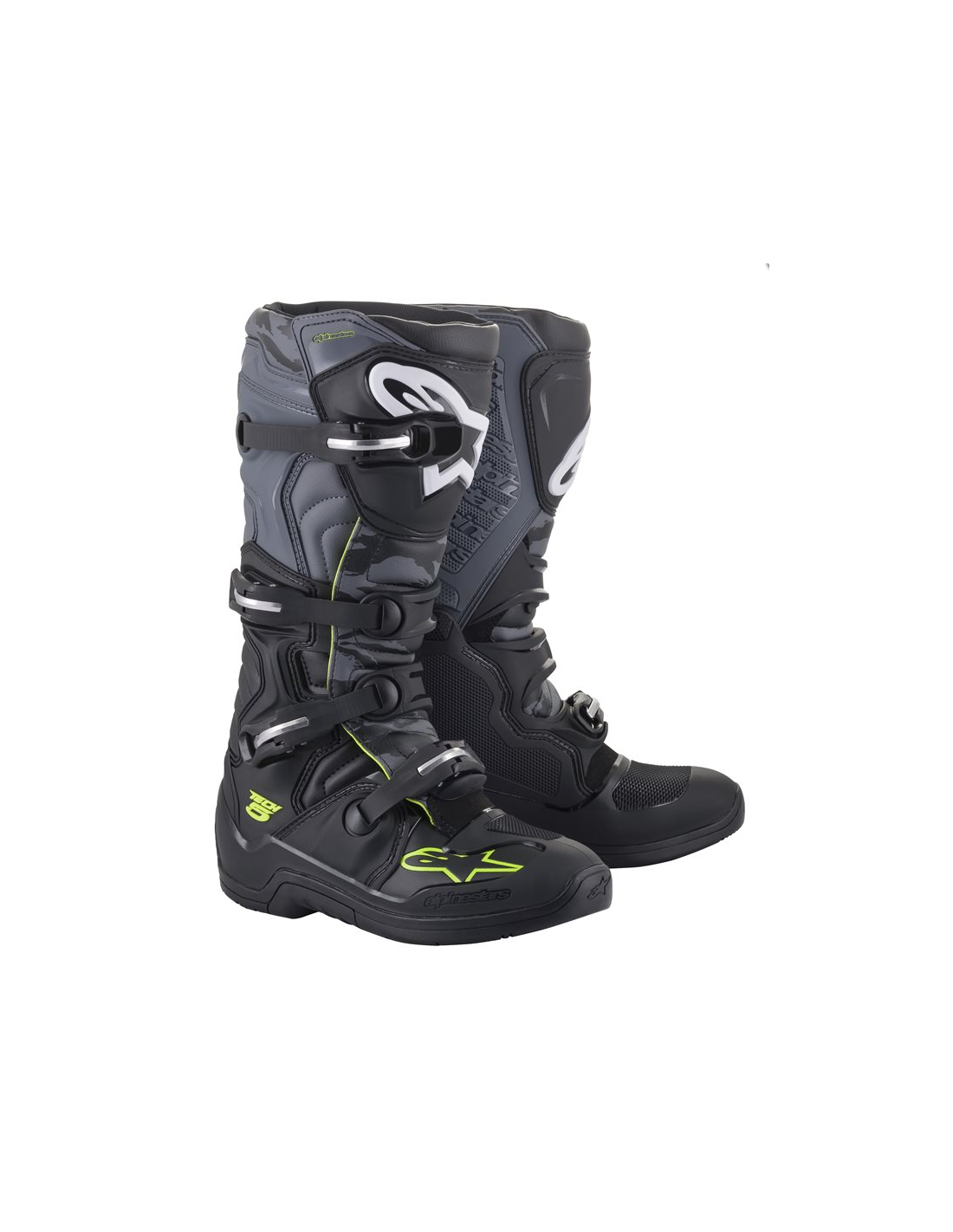 BOTA ALPINESTARS TECH-5 NEGRA GRIS AMARILLO FLUOR