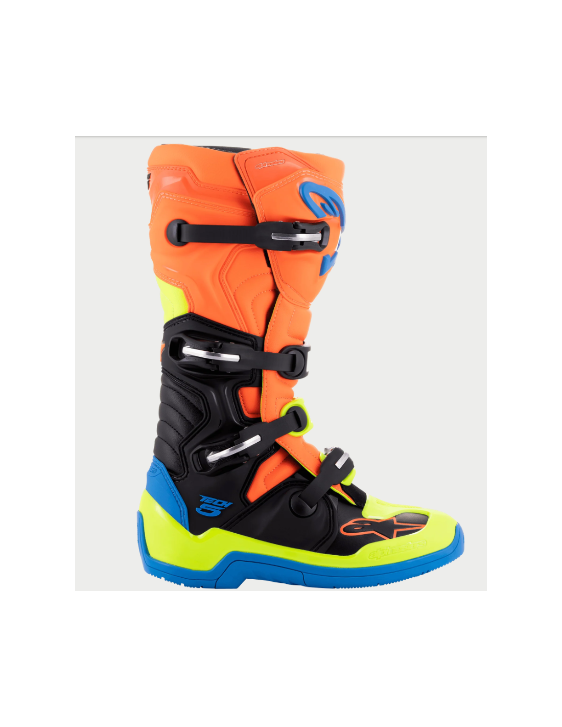 BOTA ALPINESTARS TECH-5 NEGRA NARANJA FLUOR AZUL