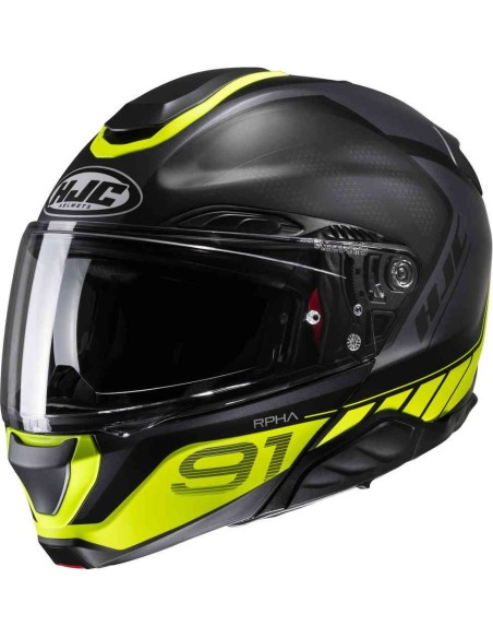 MOTOEQUIPACION | CASCO RPHA 91 RAFINO NEGRO/FLUOR
