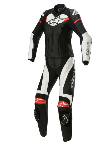 MONO ALPINESTARS GP PLUS LADY 2 PIEZAS BLACK WHITE BRIGHT RED
