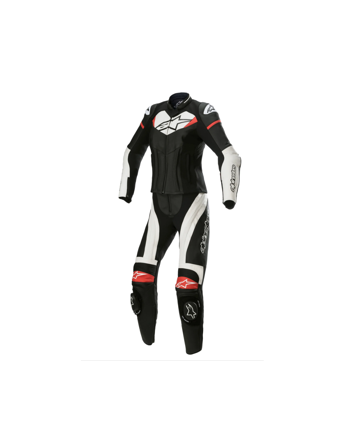 MONO ALPINESTARS GP PLUS LADY 2 PIEZAS BLACK WHITE BRIGHT RED