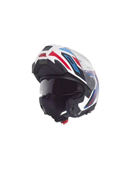 CASCO SCHUBERTH C5 OMEGA BLANCO ROJO AZUL BRILLO