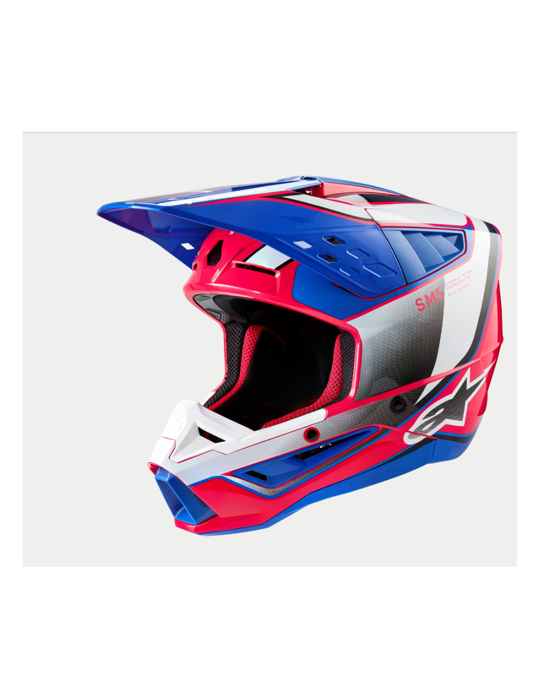 Casco Alpinestars S-M5 SAIL  Blanco Diva Rosa Esmalte Azul