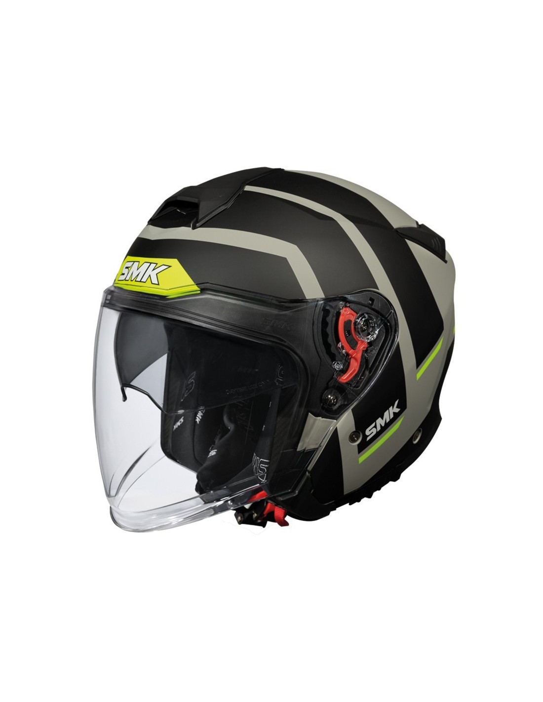 CASCO SMK GTJ ROVER AMARILLO GRIS NEGRO MATE