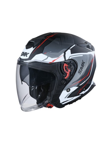 CASCO SMK GTJ ESCAPE ROJO GRIS MATE
