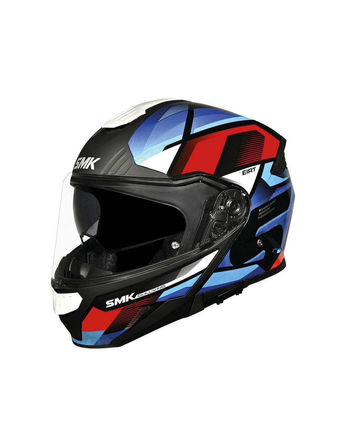 CASCO SMK MODULAR GULLWING AZUL ROJO BRILLO