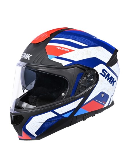 CASCO SMK MODULAR GULLWING NAVIGATOR AZUL ROJO BLANCO MATTE