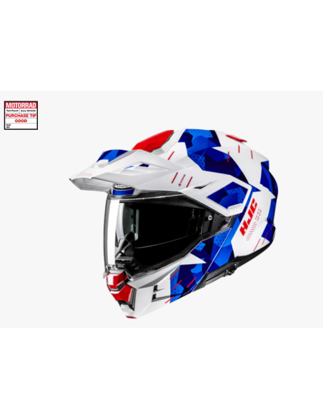 CASCO HJC i80 ROKI AZUL BLANCO ROJO BRILLO