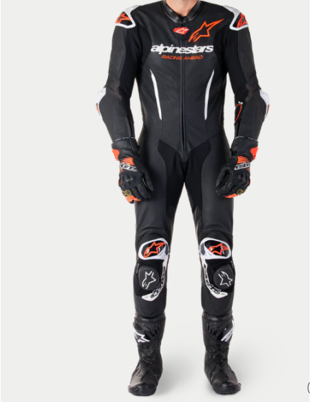 MONO ALPINESTARS  GP-7R NEGRO BLANCO ROJO FLUOR