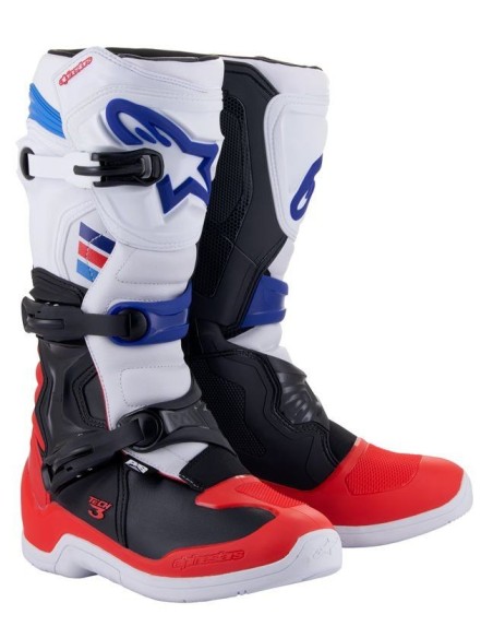 BOTA ALPINESTARS TECH-3 AZUL BLANCO ROJO